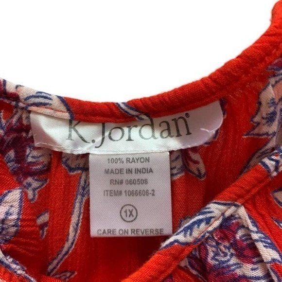 K. JORDAN Red Floral Ruffle‎ Mini Dress - Picture 8 of 8
